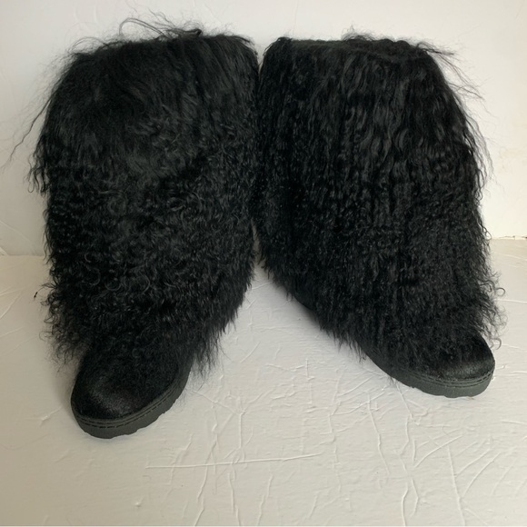 Bearpaw Boetis II Black Real Fur Winter Boots Women’s 7 New In Box - Picture 7 of 14